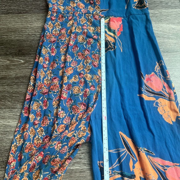 Free People The Life Exotic Jumpsuit in Sapphire Combo (Blue) Halter Size 0 - Picture 8 of 11